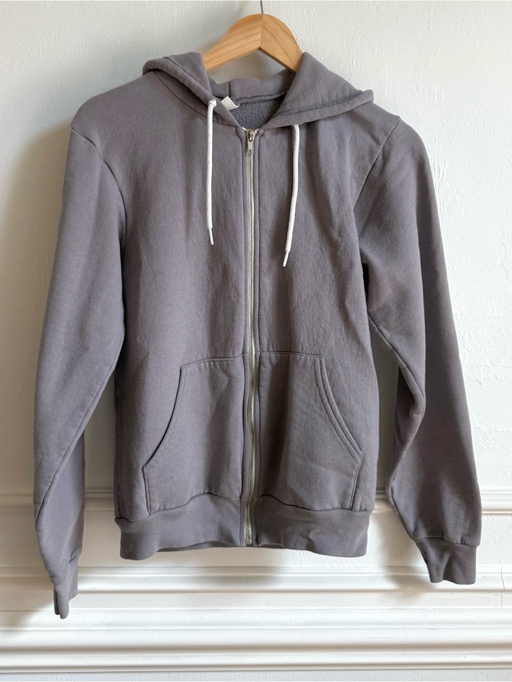 American Apparel Flex Fleece Zip Hoodie Gray Size S Made in USA